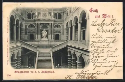 AK Wien, Stiegenhaus im k. k. Justizpalast