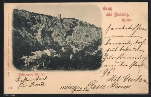 AK Mödling /N.-Oe., Schwarzer Turm