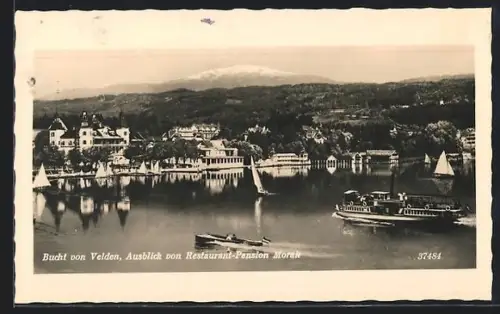 AK Velden, Bucht, Ausblick von Restaurant-Pension Morak