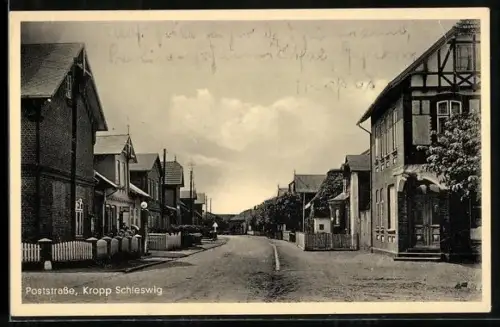 AK Kropp /Schleswig, Partie an der Poststrasse