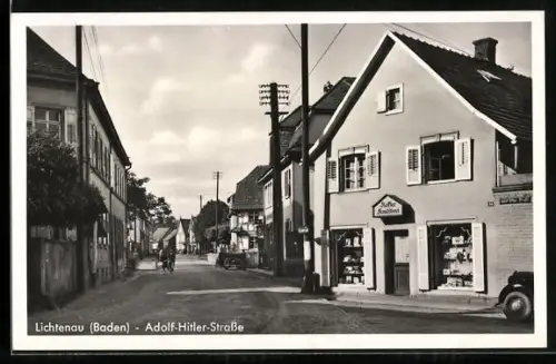 AK Lichtenau i. Baden, Strasse, Kaffee Konditorei
