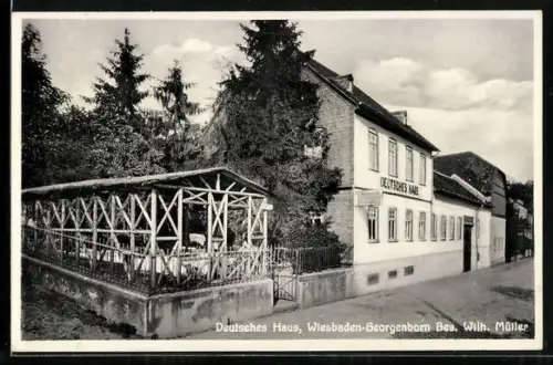 AK Wiesbaden-Georgenborn, Hotel Deutsches Haus, Bes. Wilh. Müller