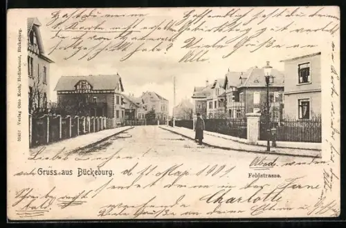 AK Bückeburg, Partie in der Feldstrasse