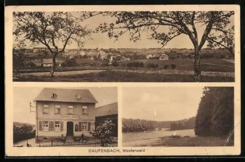AK Daufenbach /Westerwald, Gasthof und Pension, Inh. Gustav Schneider