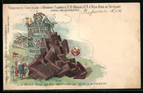 Lithographie Stuttgart, Vereinigte Chocolade- und Bonbons-Fabriken F. O. Moser, Reklame