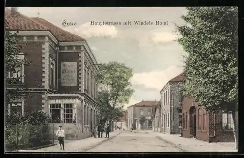 AK Syke, Hauptstrasse mit Windels Hotel