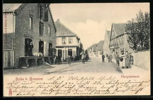 AK Syke b. Bremen, Blick in die Hauptstrasse