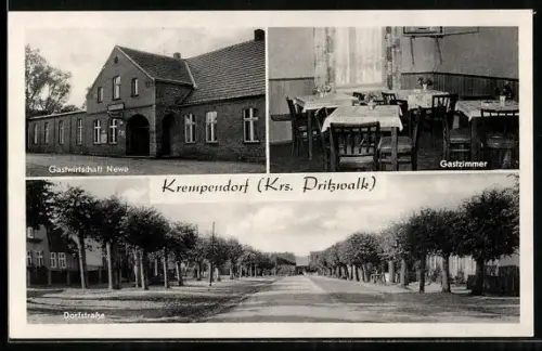 AK Krempendorf, Gastwirtschaft Newe, Gastzimmer, Dorfstrasse