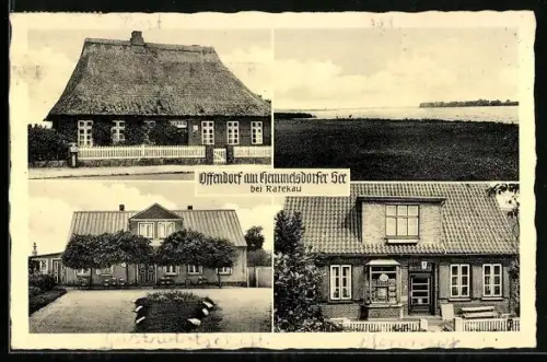 AK Offendorf, kleines Geschäft, Reethaus, Blick zum Hemmelsdorfer See