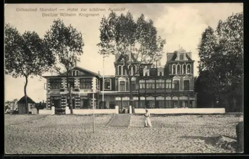 AK Niendorf / Ostsee, Hotel zur schönen Aussicht, Bes. Wilhelm Krogmann