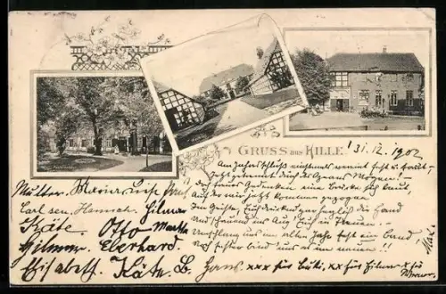 AK Hille, Verschiedene Ortspartien und Pastorenhaus