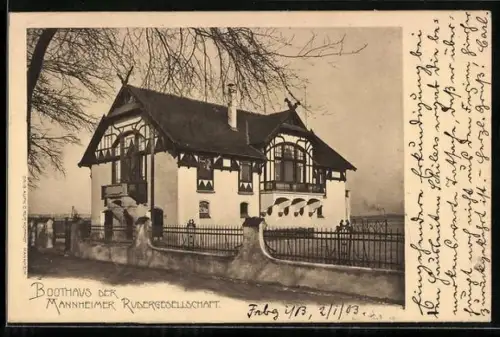 AK Freiburg / Breisgau, Boothaus der Mannheimer Rudergesellschaft