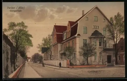 AK Verden /Aller, Partie in der Georgstrasse mit Villen