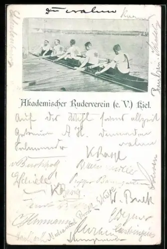 AK Kiel, Akademischer Ruderverein e. V., Ruderboot am Anleger