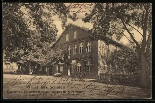 AK Scholen / Sulingen, Gasthaus und Kolonialwarengeschäft von Heinrich Brandt