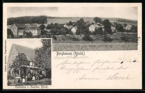 AK Berghausen /Rhnld., Gasthaus von Geschw. Höver, Totalansicht