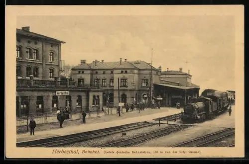 AK Herbesthal, Zug am Bahnhof