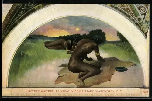 Künstler-AK Nackte Indianerinnen auf der Wiese