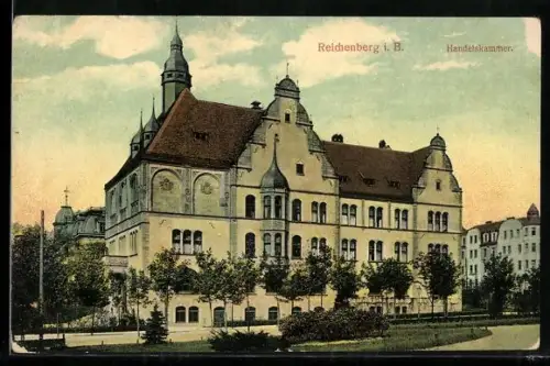 AK Reichenberg-Liberec, Blick auf die Handelskammer