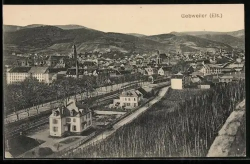 AK Gebweiler im Elsass, Blick über die gesamte Stadt