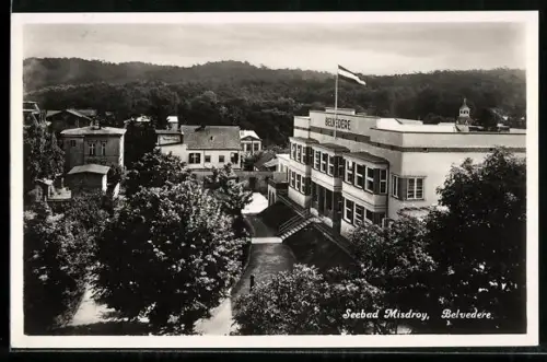 AK Misdroy, Hotel Belvedere aus der Vogelschau