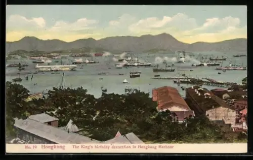 AK Hongkong, The King`s birthday decoration in the Harbour, Dampfer