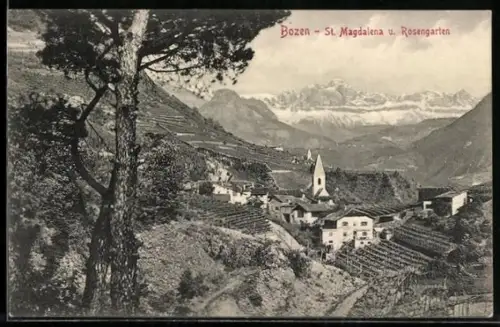 AK Bozen, St. Magdalena und Rosengarten