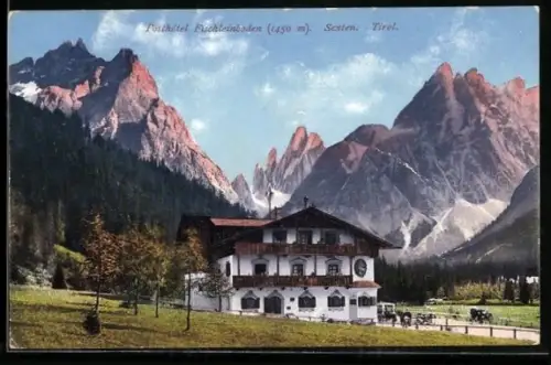 AK Sexten, Blick auf das Posthotel Fischleinboden