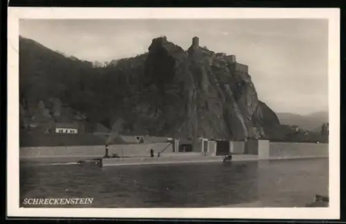 AK Aussig / Usti-Schreckenstein, Blick auf die Burgruine