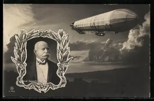 AK Luftschiff Zeppelin, Porträt Graf Zeppelin