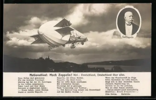 AK Nationallied Hoch Zeppelin!, Graf Zeppelin