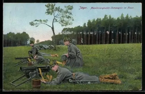 AK Maschinengewehrkompagnie erwartet den Feind