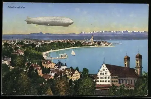AK Friedrichshafen, Zeppelin über dem Bodensee