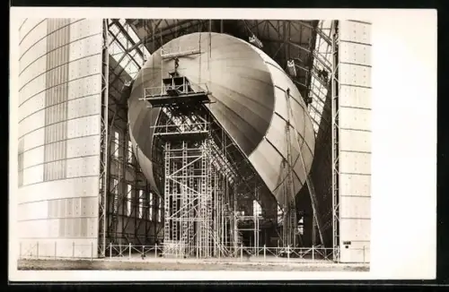 Foto-AK Zeppelin LZ 129 in Bau, Luftschiff