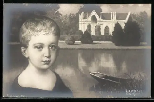 Künstler-AK Bildnis Kaiser Franz Josef I. von Österreich als Kind im Jahre 1834