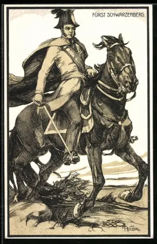 AK Fürst Schwarzenberg zu Pferd, Reichseinigungskriege