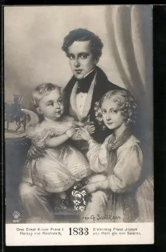 Künstler-AK Charles Scolik: Drei Enkel von Kaiser Franz Josef I. von Österreich