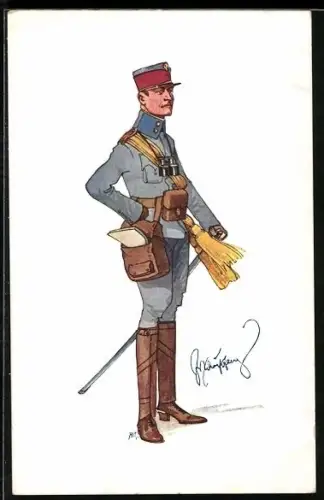 Künstler-AK Fritz Schönpflug: Krieg im Frieden, Soldat