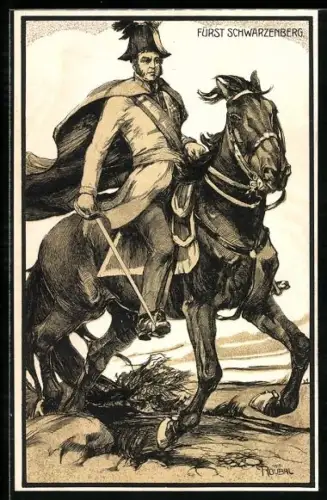 AK Fürst Schwarzenberg zu Pferd, Reichseinigungskriege