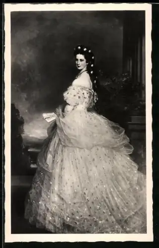 AK Kaiserin Elisabeth (Sissi) von Österreich in Spitzenkleid