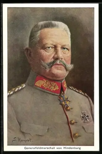 AK Generalfeldmarschall Paul von Hindenburg in Uniform mit Orden