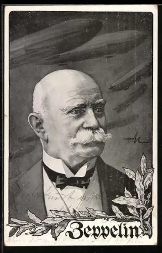 AK Porträt Graf Zeppelin im Anzug, Luftschiffe