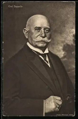 AK Graf Zeppelin mit Dreiteiler und Krawatte im Porträt
