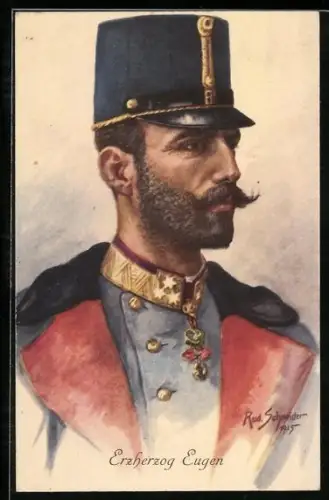 Künstler-AK Erzherzog Eugen von Österreich in Uniform