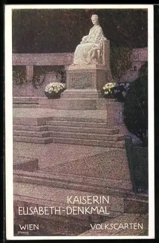 Künstler-AK Strnad: Wien, Volksgarten, Kaiserin Elisabeth (Sissi) von Österreich