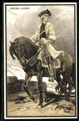 Künstler-AK Österreichischer General Laudon zu Pferd