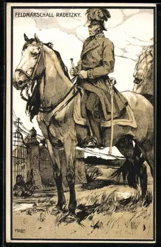 AK Feldmarschall Radetzky auf seinem Pferd