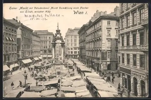 AK Wien, Hoher Markt mit Votivdenkmal Mariä Vermählung