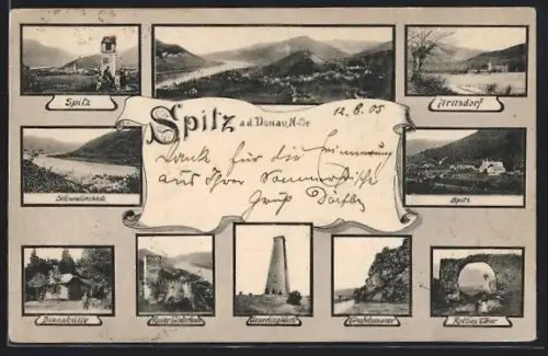 AK Spitz a. d. Donau, Jauerling-Warte, Arnsdorf, Schwallenbach