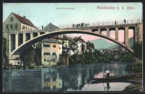 AK Waidhofen a. d. Ybbs, Zeller Hochbrücke mit Gondel